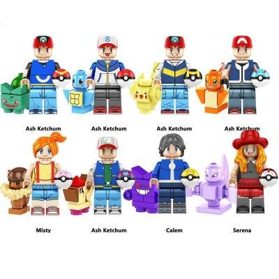 8 Figuras Bloques Pokemonster Entrenadores Pokeball