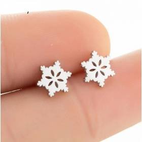 Aretes Pendientes Navidad Copo Nieve Suavecito Elegante Moda Fiesta Regalo