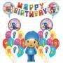 Set 12 Globos Látex Caricaturas Pocoyo Letrero Fiesta y Decoración