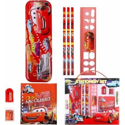 Set 8 Piezas Cars Sacapuntas Cuaderno Goma Lápices Regla Lapicera