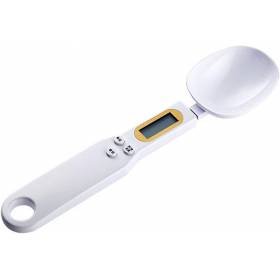 Cuchara Báscula Cocina Electrónica Medición de 500 g/0,1 g Digital Monitor LCD Blanca