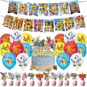 Set 16 Globos Anime Digimon Agumon Fiesta y Decoración Set 16 Globos Anime Digimon Agumon Fiesta y Decoración