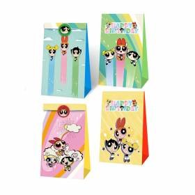 12 Bolsas Fiesta Papel Dulces Chicas Superpoderosas Cumpleaños Kraft Infantil Caricatura