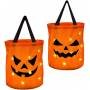 2 Bolsas Dulces Halloween Luz LED Truco o Trato Cubo Calabaza Grandes Niños