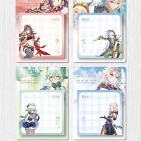 Notas Adhesivas Anime Genshin Impact 4 Post-it 240 Hojas 7.5x7.5cm