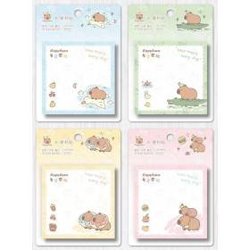Notas Adhesivas Animales Capibara 4 Post-it 240 Hojas 7.5x7.5cm