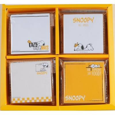 Notas Adhesivas Caricatura Snoopy Amarillo 4 Post-it 240 Hojas 7.5x7.5cm