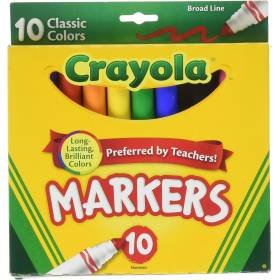 Rotuladores Crayola Punta Ancha Colores Clásicos 10 Unidades Arte Escuela Rotuladores Crayola Punta Ancha Colores Clásicos 10 Unidades Arte Escuela