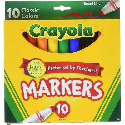 Rotuladores Crayola Punta Ancha Colores Clásicos 10 Unidades Arte Escuela