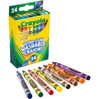 Crayola 24 Crayones Lavables Ultra Limpios Niños Regalos