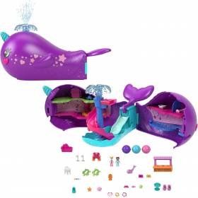 Polly Pocket Set de Juego Narval Mágico Bahía Mágica para niñas de 4 años en adelante Polly Pocket Set de Juego Narval Mágico Bahía Mágica para niñas de 4 años en adelante