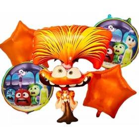 Set 5 Globos Metálico Pelicula Intensamente Ansiedad Fiesta y Decoración