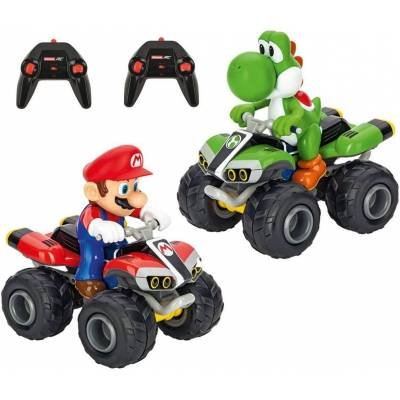 Vehículo Carrera RC Mario Kart Quad Paquete Doble Mario y Yoshi Original Regalo