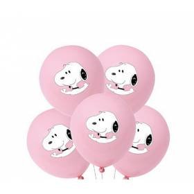 Juego 12 Globos Látex Snoopy Charly Brown Rosa Juego 12 Globos Látex Snoopy Charly Brown Rosa