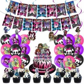 Set 18 Globos Látex Serie Monster Girl High Letrero Fiesta y Decoración Set 18 Globos Látex Serie Monster Girl High Letrero Fiesta y Decoración