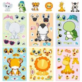6 Etiquetas Armar DIY Caricatura Animales Tortuga Elefante Calcomanías Pegatinas 6 Etiquetas Armar DIY Caricatura Animales Tortuga Elefante Calcomanías Pegatinas