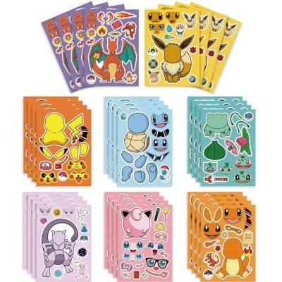 16 Etiquetas Armar DIY Anime Monstruos Bolsillo Calcomanías Pegatinas