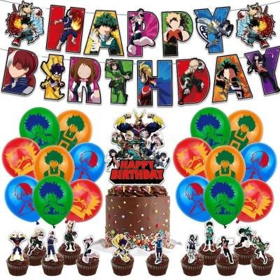 Set 16 Globos Látex Anime My Hero Academia Deku Letrero Fiesta y Decoración