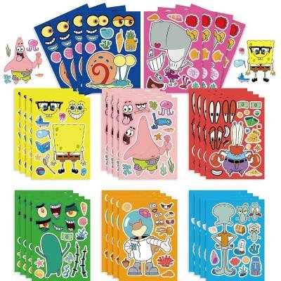 24 Etiquetas Armar DIY Caricatura Bob Esponja Calcomanías Pegatinas