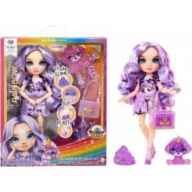 Muñeca Rainbow High Violet Morado Kit Limo y Mascota Brillante 11 Pulgadas Original