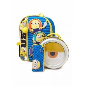 Mochila Original Minions 5 Piezas Backpack Set Lonchera Termica Mochila Original Minions 5 Piezas Backpack Set Lonchera Termica