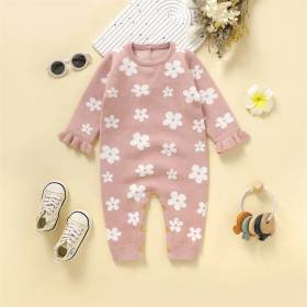 Suéter Bebe Mameluco Primavera con Estampado de Flores