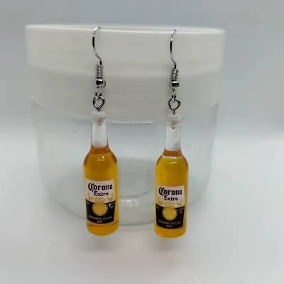 Aretes Pendientes Diseño Botella Cerveza Mexicana Moda Fiesta Regalo