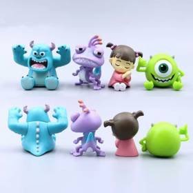 4 Figuras Colección Pelicula Monster Inc Randall Sully Boo Kawaii Set Regalo