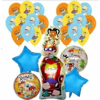 Set 24 Globos Metálico Caricaturas Rugrats Tommy Angelica Fiesta y Decoración