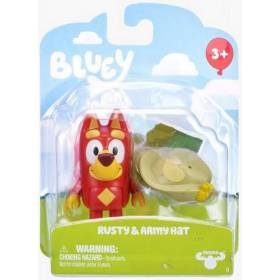 Figura Colección Bluey Story Pack Starter Rusty & Army Hat Set Regalo