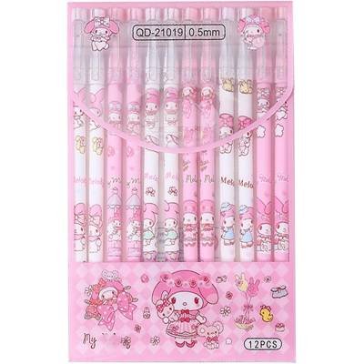 12 Bolígrafos Sanrio Mymelody Dibujos Animados Estudiante 0,5mm Oficina Escuela