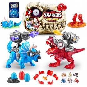 Figura Smashers Batallas Red T-Rex Dino Island Zuru 50 Sorpresas Triceratops Figura Smashers Batallas Red T-Rex Dino Island Zuru 50 Sorpresas Triceratops