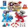 Figura Smashers Batallas Red T-Rex Dino Island Zuru 50 Sorpresas Triceratops