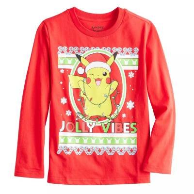 Camiseta Gráfica Manga Larga Anime Navidad Jolly Vibes Niños