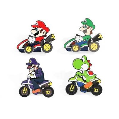 4 Pines Metal Esmaltado Super Mario Kart Luigi Waluigi