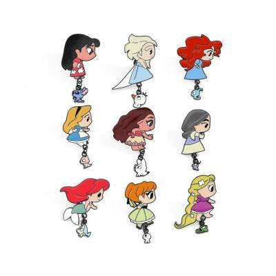 9 Pines Metal Esmaltado Princesas Mulan Ariel