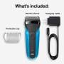 Braun Afeitadora Eléctrica Hombre Recargable, Húmeda y Seca Azul Máquina Afeitar 310S