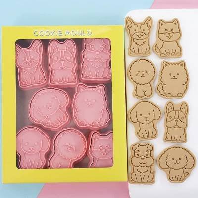 Cortador de Galletas Animal Perros 8 Piezas Dibujos Animados Molde