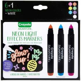 Crayola Signature Marcadores Neón Efectos de Luz 6 Unidades Regalo Adolescentes y Adultos