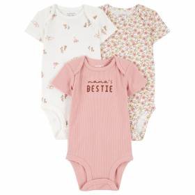 Child Set 3 Piezas Pañalero Manga Corta Mamelucos Mama Bestie