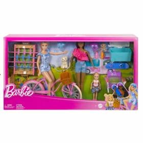Muñeca Barbie de 12,7in Juego de Patio Divertido Bicicleta Set