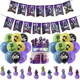 Set 20 Globos Látex Videojuegos Fortnite Letrero Fiesta y Decoración