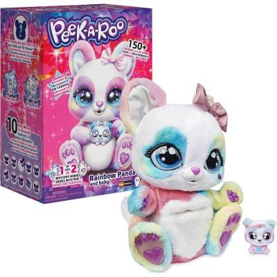 Peek-A-Roo Juguete Interactivo Peluche Arcoíris y Bebé Lazos Adicionales Más de 150 Sonidos y Acciones