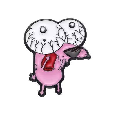 Pin Metal Esmaltado Perro Coraje Cobarde Ojon