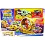 Pista Hot Wheels Monster Trucks 2 Camiones Juguete Skelesaurus Gran tamaño y Agitador de Huesos