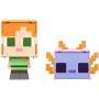 Figura Colección Minecraft Flippin' Figs Alex & Axolotl