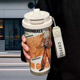 Taza Termo Dragon Café Goku Gran Capacidad Pajita Estudiantes de Acero Inoxidable