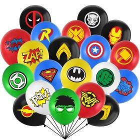 Juego 60 Globos Látex Super Héroes Marvel DC Linterna Batman