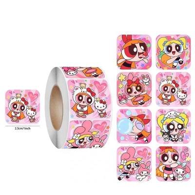 500 Pegatinas Rollo Caricatura Chicas Superpoderosas Bombón Calcomanías