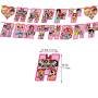 Set 16 Globos Látex Caricatura Chicas Superpoderosas Rosa Letrero Fiesta y Decoración